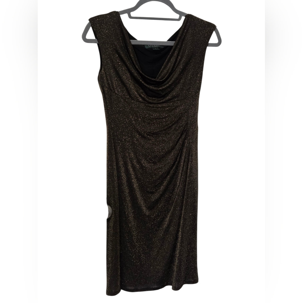 LAUREN RALPH LAUREN  Sz 2 Party Dress Shinning  Metallic Cocktail Dress NYE